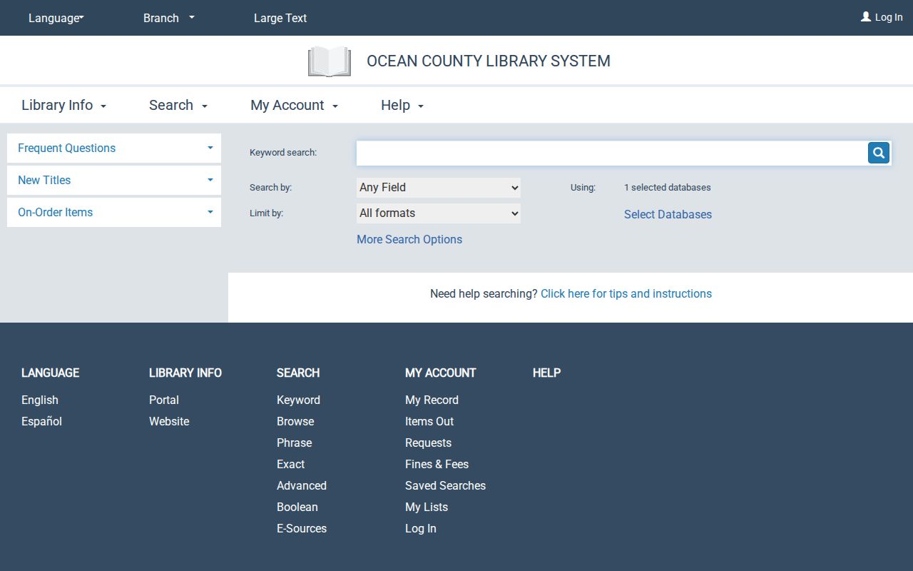 Stafford Township city directory research in the Ocean County Library catalog