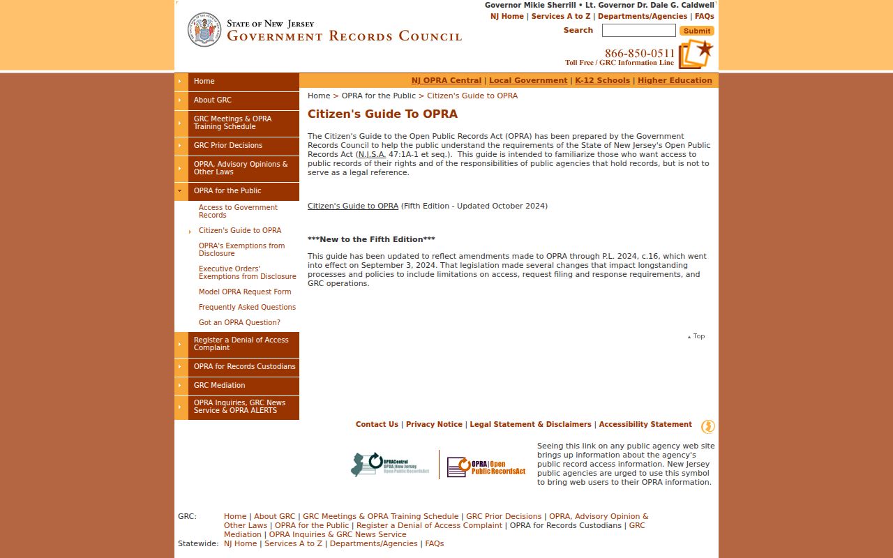 Stafford Township residents directory OPRA request guidance