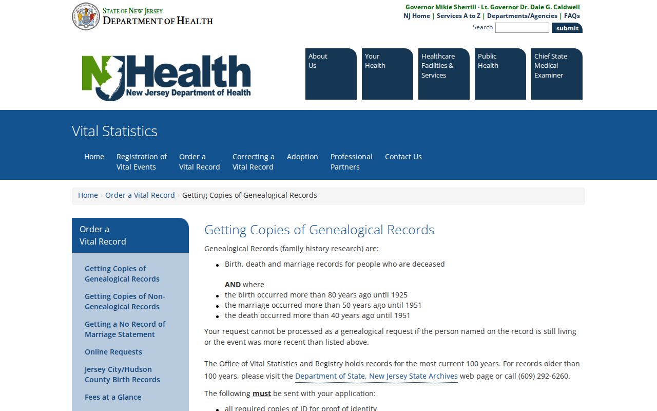 Stafford Township resident lookup New Jersey genealogical vital records guidance