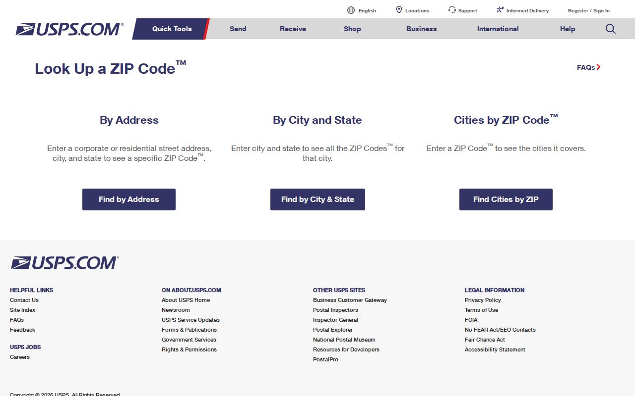 Stafford Township ZIP Code Directory reference to the USPS address and city state ZIP verification form